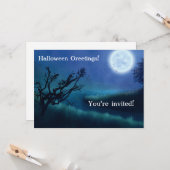 ハロウィンムーンアットナイトとブルー&グリーンの色合い カード (正面/裏面インサイチュ)