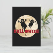 ハロウィンムーンシルエット幽霊こうもり 招待状 (スタンド正面)
