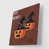 ハロウィンムーンライ幽霊のよく出るトハウススクエアウォールクロック スクエア壁時計 (傾斜)