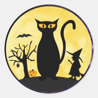 ハロウィンムーン封筒用シールスタンプ ラウンドシール