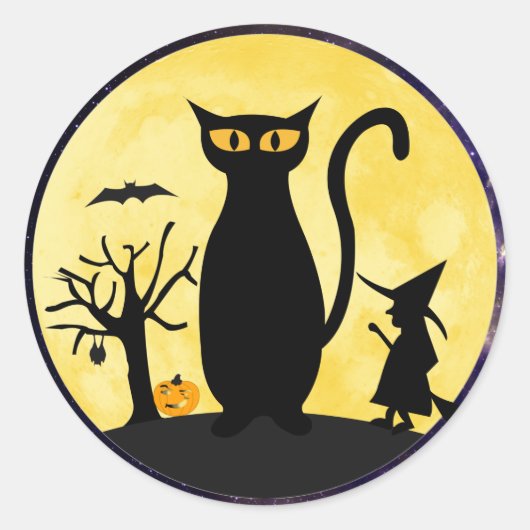ハロウィンムーン封筒用シールスタンプ ラウンドシール (正面)