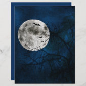 ハロウィンムーン&こうもりスクラップブック紙 (正面/裏面)