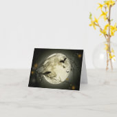 ハロウィンムーン カード (黄色い花)