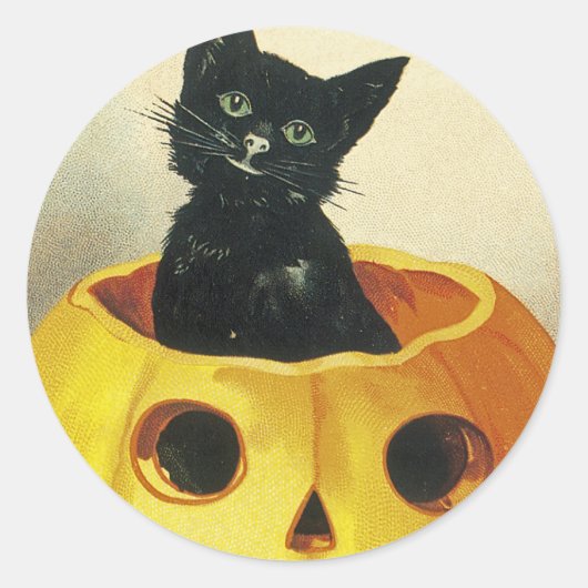 ハロウィンメリーの子猫 ラウンドシール (正面)