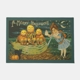 ハロウィンメリーヴィンテージのカボチャ ドアマット