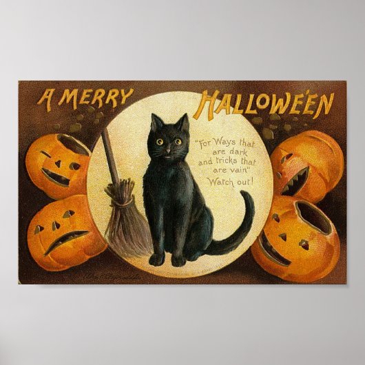 ハロウィンメリー猫カード ポスター (正面)