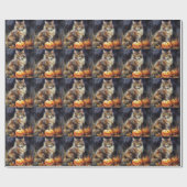 ハロウィンメーヌクーンキャットカボチャ怖い ラッピングペーパー (フラット)