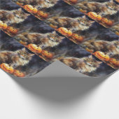 ハロウィンメーヌクーンキャットカボチャ怖い ラッピングペーパー (角)