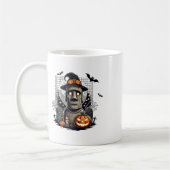 ハロウィンモアイ像古代文化 コーヒーマグカップ (左)