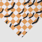 ハロウィンモダンこうもり不気味オレンジ色チェッカーボード 薄葉紙 (詳細)