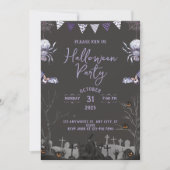 ハロウィンモダンのコスチュームパーティー 招待状 (正面)