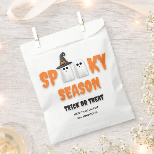 ハロウィンモダンの好意バッグ – シーズン不気味幽霊 フェイバーバッグ (クリップ留めされた状態)