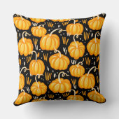 ハロウィンモダンの秋のカボチャのパッチパターン クッション (裏面)