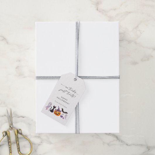 ハロウィンモダンを扱うトリックはない ギフトタグ (より糸付き)