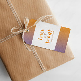 ハロウィンモダンオレンジとバイオレットギフトラベル ギフトタグ