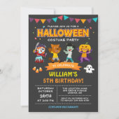 ハロウィンモダンキッズコスチュームパーティの招待状 招待状 (正面)