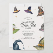 ハロウィンモダングレイ魔女ハットパーティー 招待状 (正面)