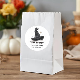 ハロウィンモダンステッカー – ウィッチハット不気味デザイン ラウンドシール