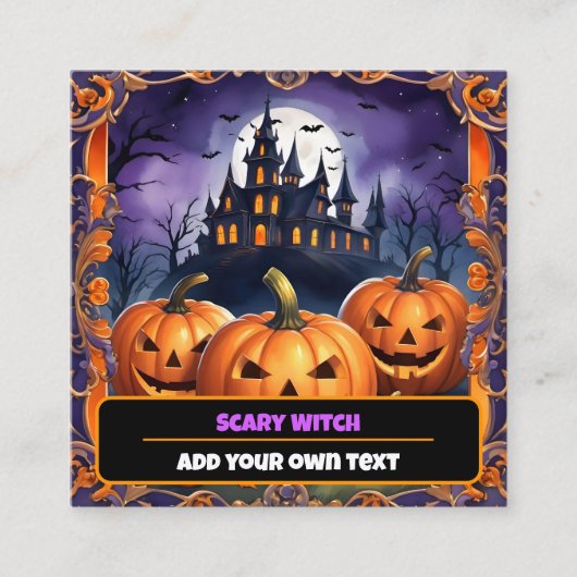 ハロウィンモダンパンプキンオータムコレクション スクエア名刺 (正面)