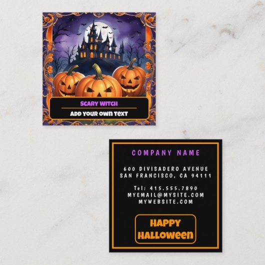 ハロウィンモダンパンプキンオータムコレクション スクエア名刺 (正面/裏面)