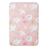 ハロウィンモダンピンク幽霊 バスマット (正面縦)