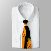 ハロウィンモダンブラックとオレンジ色のカボチャ ネクタイ (タイ)