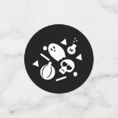 ハロウィンモダン幽霊スケルトン コンフェッティ (スモール正面)