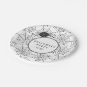 ハロウィンモダン食器白黒スパイダーウェブ ペーパープレート (アングル)