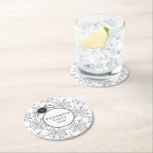 ハロウィンモダン食器白黒スパイダーウェブ ラウンドペーパーコースター (インサイチュ)