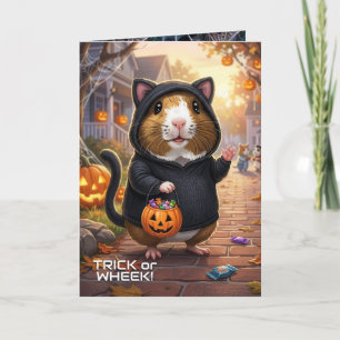 ハロウィンモルモット、猫のコスチューム トリック オア ウイーク！ カード