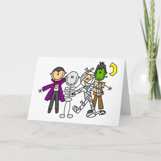 ハロウィンモンスターのTシャツおよびギフト カード (正面)