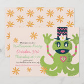 ハロウィンモンスターコスチュームパーティーグルービー招待状 招待状 (正面/裏面)