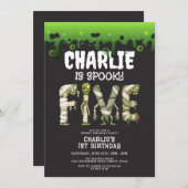 ハロウィンモンスターズ スプークタキュラー 5歳の誕生日 招待状 (正面/裏面)