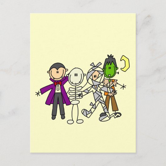 ハロウィンモンスターズTシャツと贈り物 ポストカード (正面)