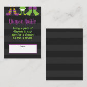 ハロウィンモンスターベビーシャワーオムツラッフル エンクロージャーカード (正面/裏面)