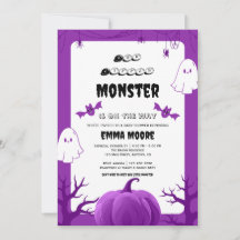 ハロウィンモンスターベビーシャワーデザイン