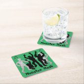 ハロウィンモンスターマッシュダンスパーティー スクエアペーパーコースター (インサイチュ)