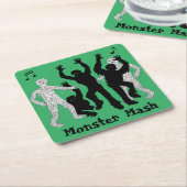 ハロウィンモンスターマッシュダンスパーティー スクエアペーパーコースター (アングル)