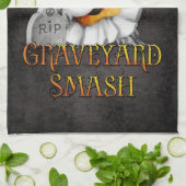 ハロウィンモンスターマッシュ幽霊墓地スマッシュ キッチンタオル (折り畳み)