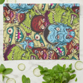 ハロウィンモンスターマッシュ キッチンタオル (折り畳み)