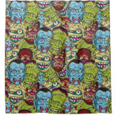 ハロウィンモンスターマッシュ シャワーカーテン (正面)