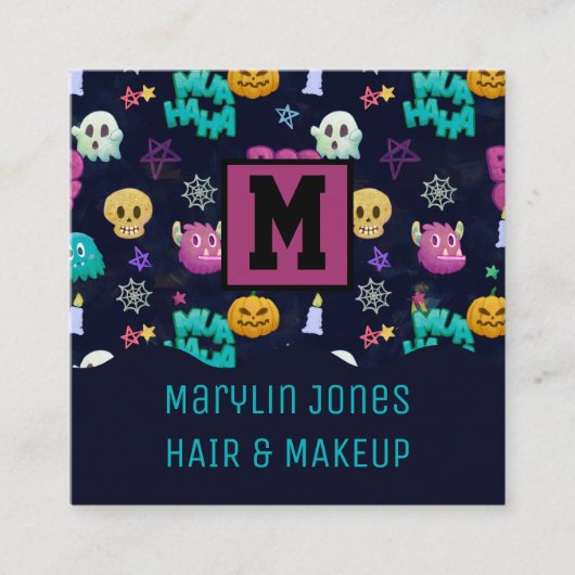 ハロウィンモンスター スクエア名刺 (正面)