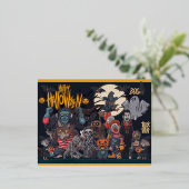 ハロウィンモンスター 箔シーズンポストカード (立ち正面)