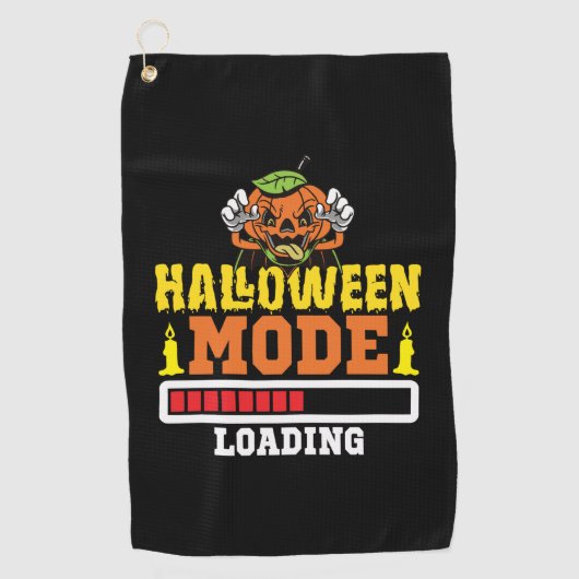ハロウィンモードのロード誕生日 ゴルフタオル (正面)