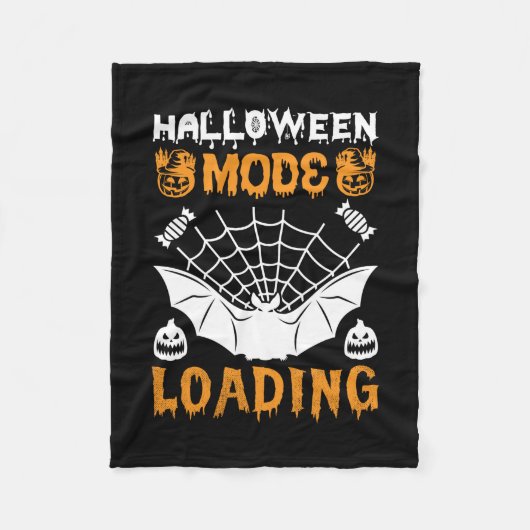 ハロウィンモードのロード誕生日 フリースブランケット (正面)