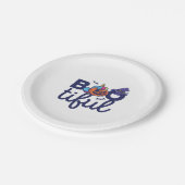 ハロウィンユニコーンおもしろいカボチャランタン ペーパープレート (アングル)