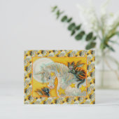 ハロウィンユニコーンで燃える黒猫カラフル シーズンポストカード (スタンド正面)