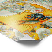 ハロウィンユニコーンで燃える黒猫カラフル フォトプリント (角)