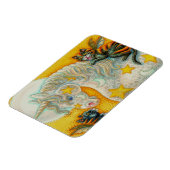 ハロウィンユニコーンで燃える黒猫カラフル マグネット (左側)