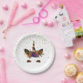 ハロウィンユニコーンパーティーオレンジブラック紙吹雪 ペーパープレート (パーティー)